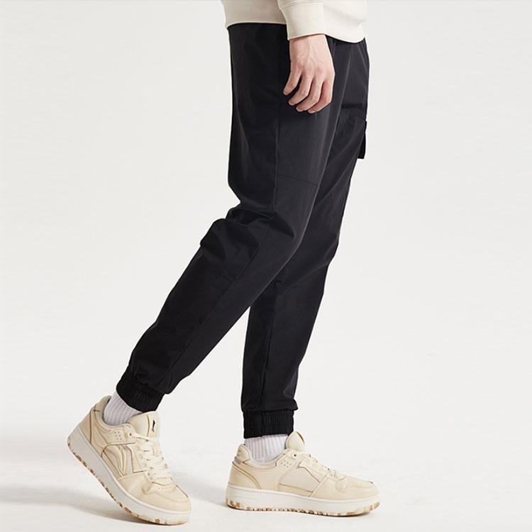 Li Ning Badfive Basketball Series Tapered Woven Sports Pants Men Pants Black AKXQ191-3