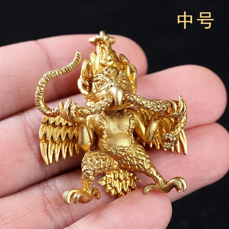 1PCS Tibetan Nepal Pure Copper Golden Winged Bird Pendant Tantric Artifact Personalized Portable Pendant Men's Necklace