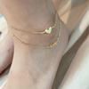 Female Heart-Shaped Double-Layer Beach Foot Accessories Fashion Jewelry Love Anklet Snake Chain