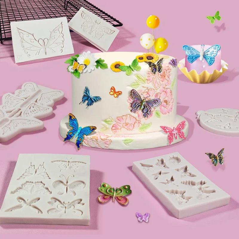 Butterflies Fondant Decoration Mold Cake Chocolate Decoration Mold Diy Baking  Silicone Molds for Baking
