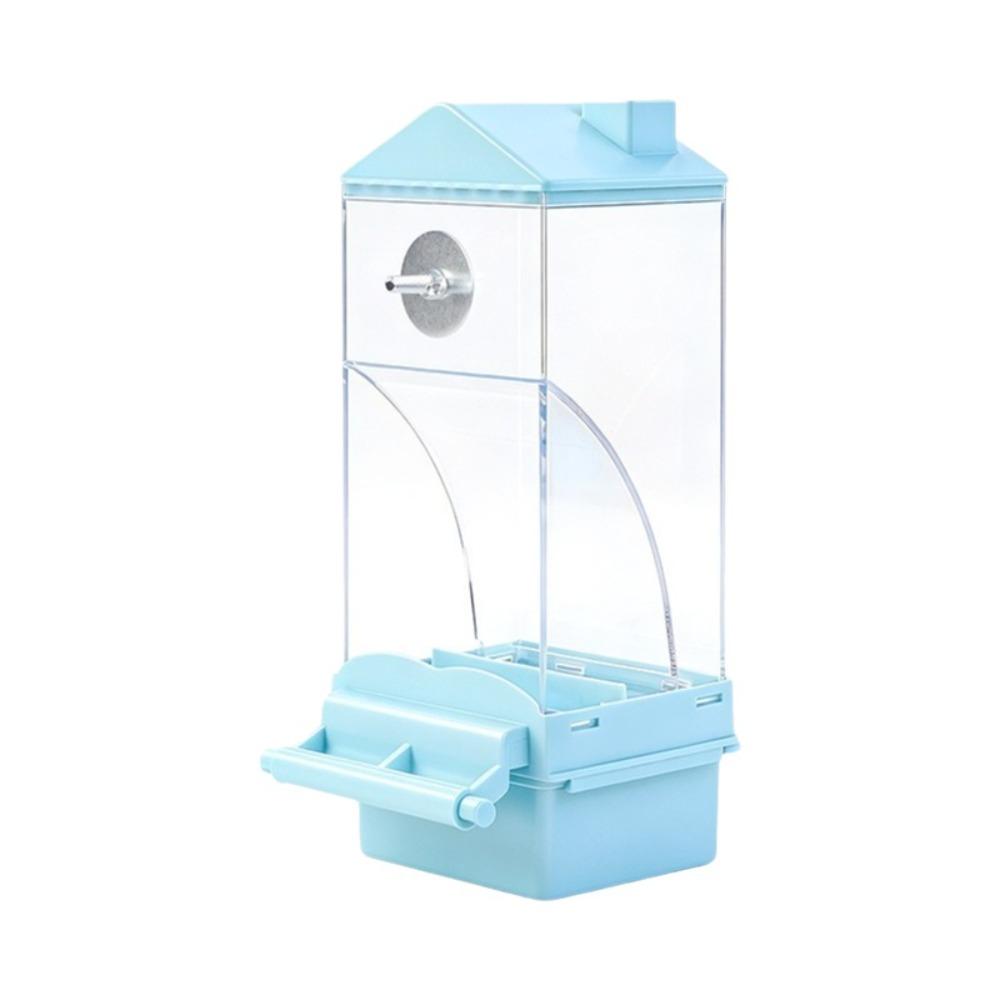 Transparent Automatic Bird Feeder Hanging Spill-Proof Parrot Cage Feeder with Stand Large Capacity Bird Feeder Dispenser