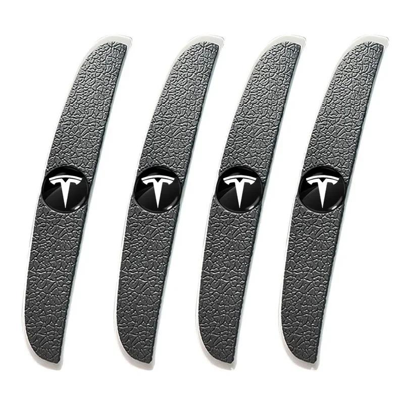 4pcs Car Door Edge Protector Stickers Anti Collision Guards Strip For Tesla Model 2022 2021 Center Console Containersr Roadster