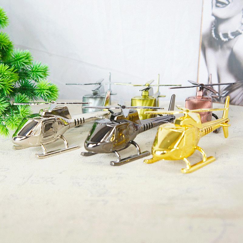 6 Colors Creative Helicopter Model Toys Metal Crafts Zinc Alloy Airplane Kids Toys Decorations Ornaments for Boys Children Gifts