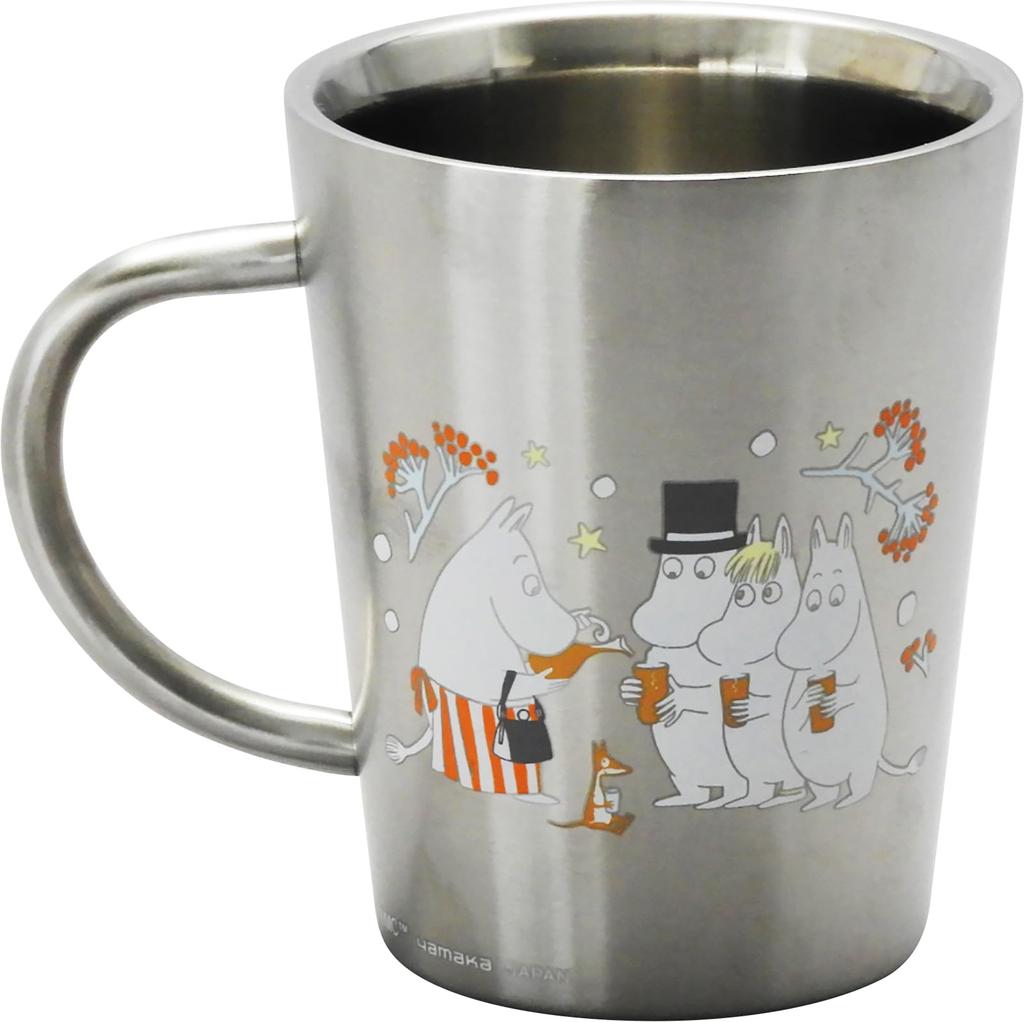 Moomin Christmas Double Layer Mug Tumbler Stainless Steel 360ml First Snow Moomin Goods Women Gift Birthday Tableware Made in Japan Red mm8601-856