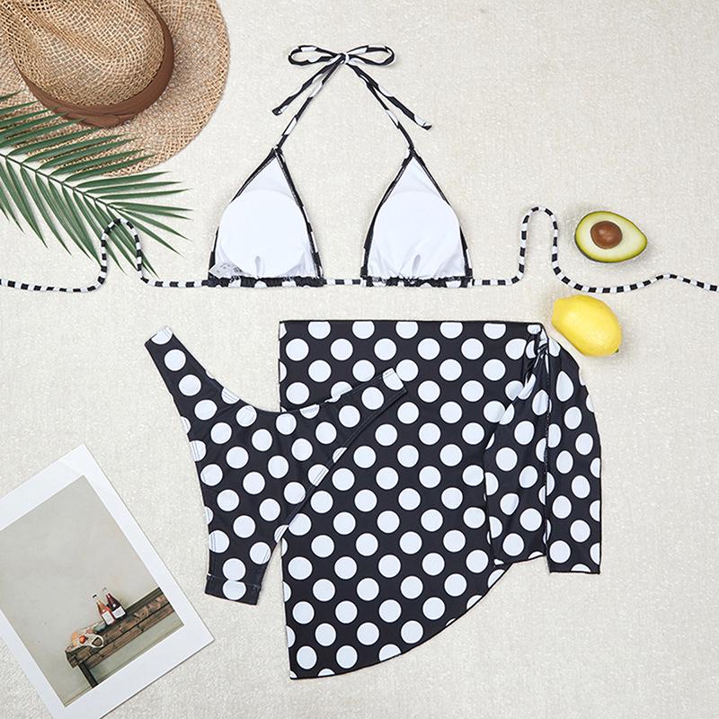 Trendy 2025 Women's Polka Dot Backless Bikini Set