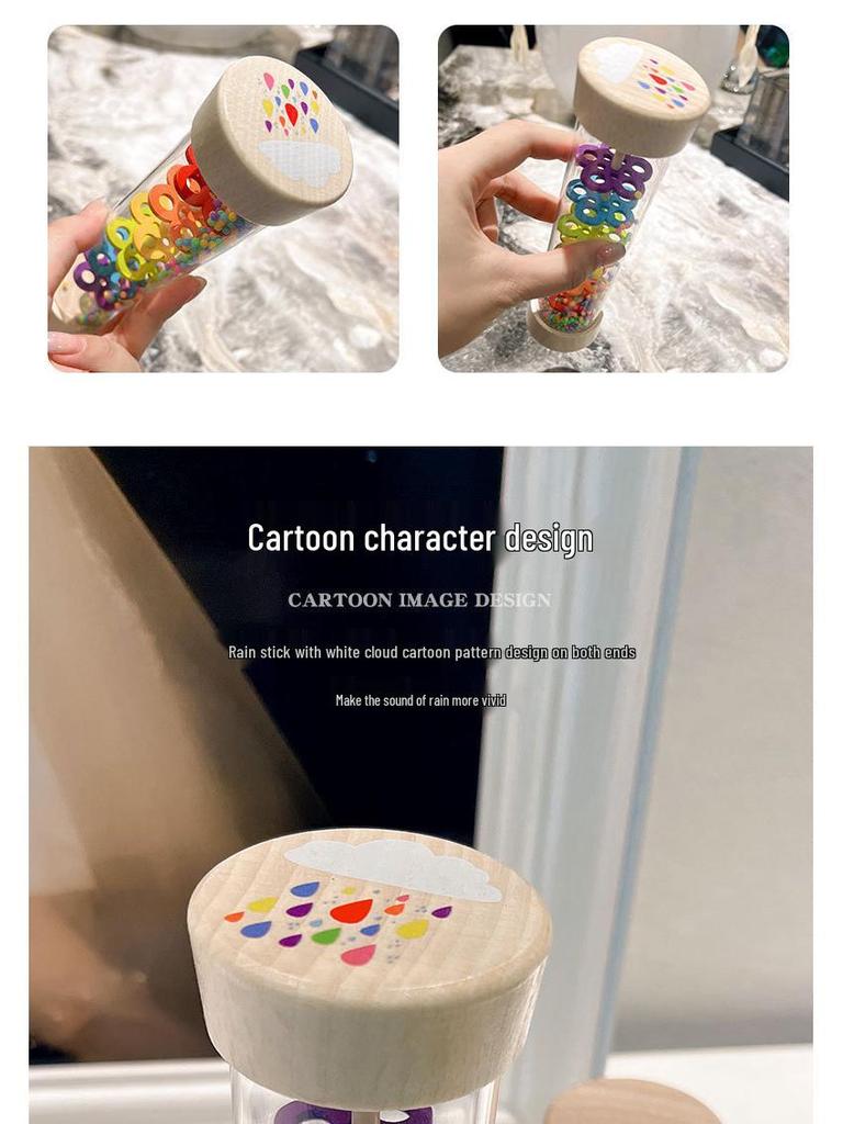 Rainstick Orff Percussion Instrument: Rainbow Hourglass Sound Simulator, Guiro Maraca for Early Education Music Classes