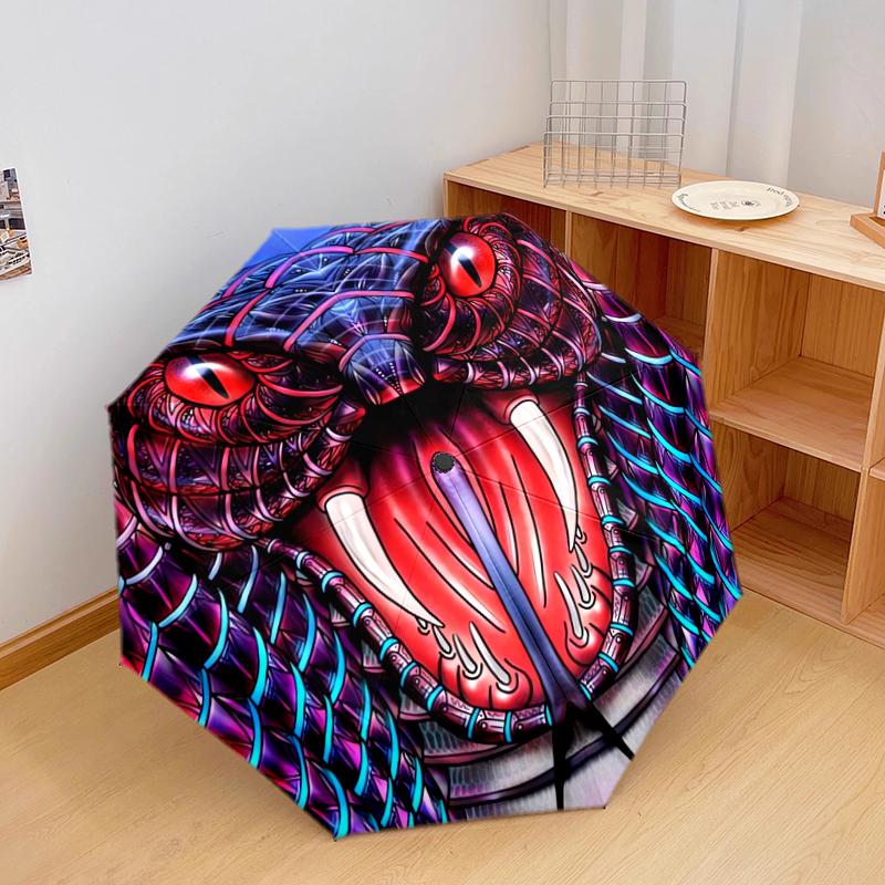 

1 PC Automatic Folding Umbrella - Cartoon Animals Pattern, Portable & Foldable Design with 8 Ribs, Christmas Birthday Gifts