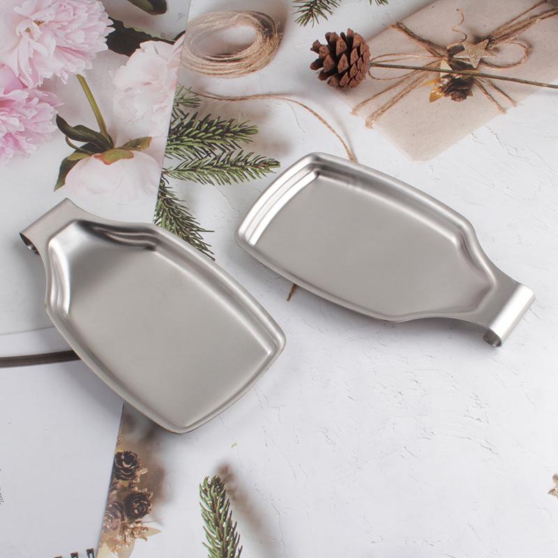 Fish Shape Stainless Steel Spoon Rest with 1 Buffet Clip Thickened Turner Tray Ideal for Home Buffet Catering