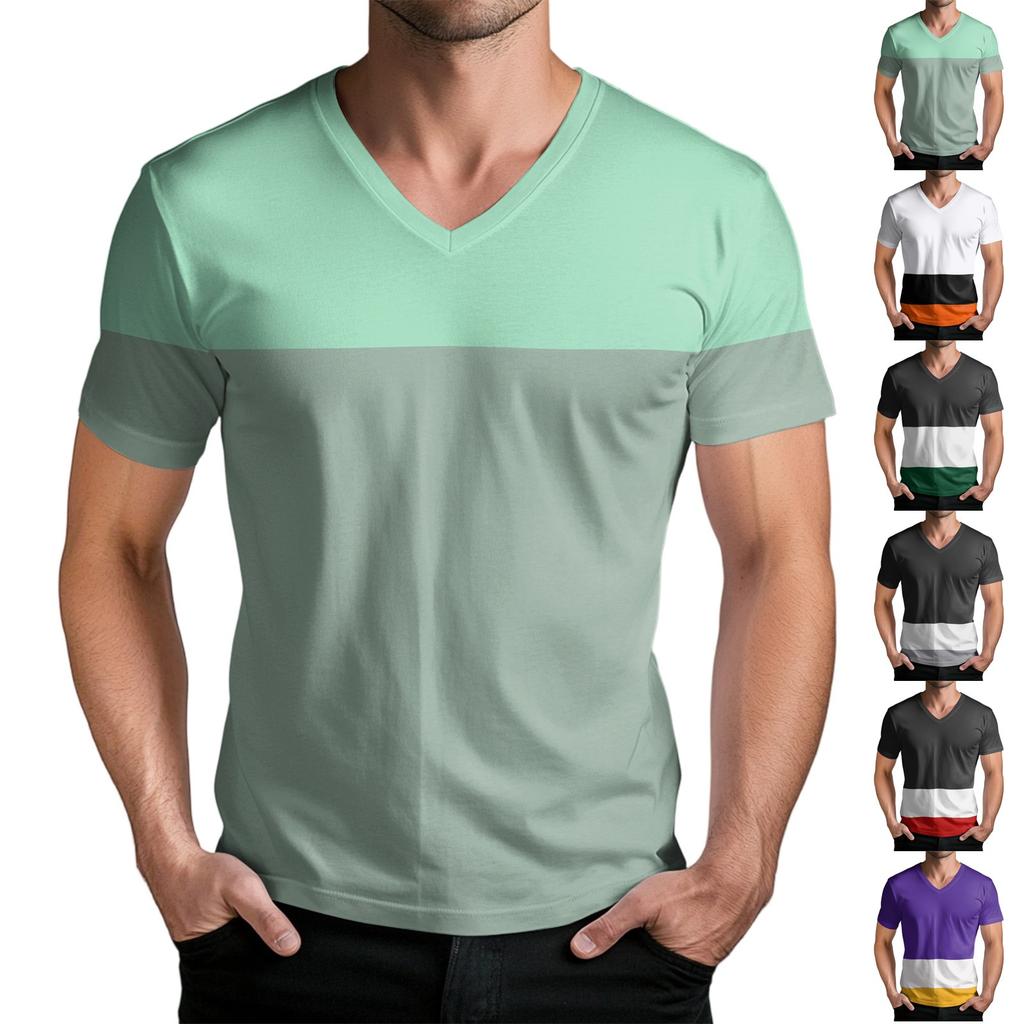 Men's Fashion Printed V-Neck Short Sleeve T-Shirt