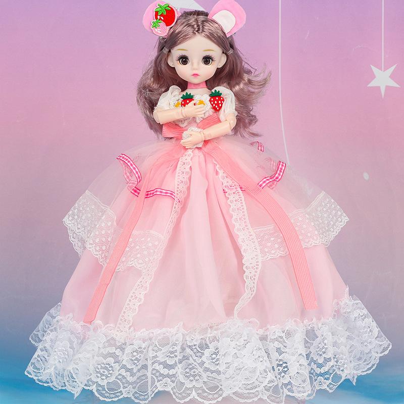 

Barbie Lovely Doll Cartoon Style 32cm Beautiful Lace Dress Pvc Birthday Present StyleA