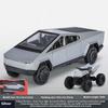 1/32 Tesla Cybertruck Toys Off Road Vehicle Die Cast Model Car Sound & Light Beach Motorcycle Hobby Collectible Birthday Gift for Boy