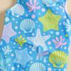 Girl's Shell Print One-Piece Swimsuit with Skirt - Beach & Sunscreen Ready
