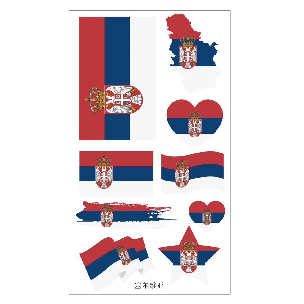 Flag Design Temporary Tattoos Set of Multiple Shapes for Events Parties Festivals and Sports Fans Temporary Tattoos