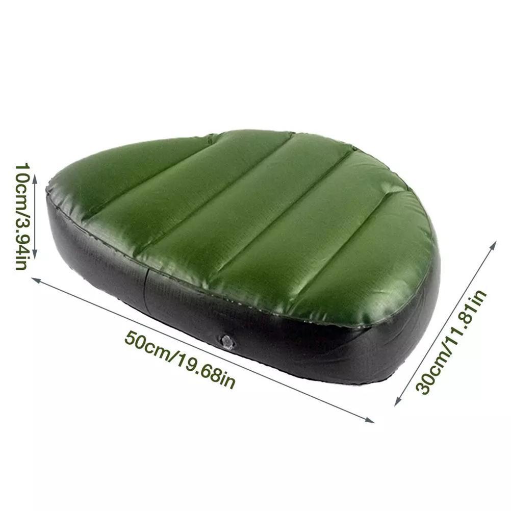 Cuscino gonfiabile per sedile adatto per kayak e gommoni a 2-3 posti. Materassino/cuscino gonfiabile, verde militare, 50*30*10cm. colore verde militare