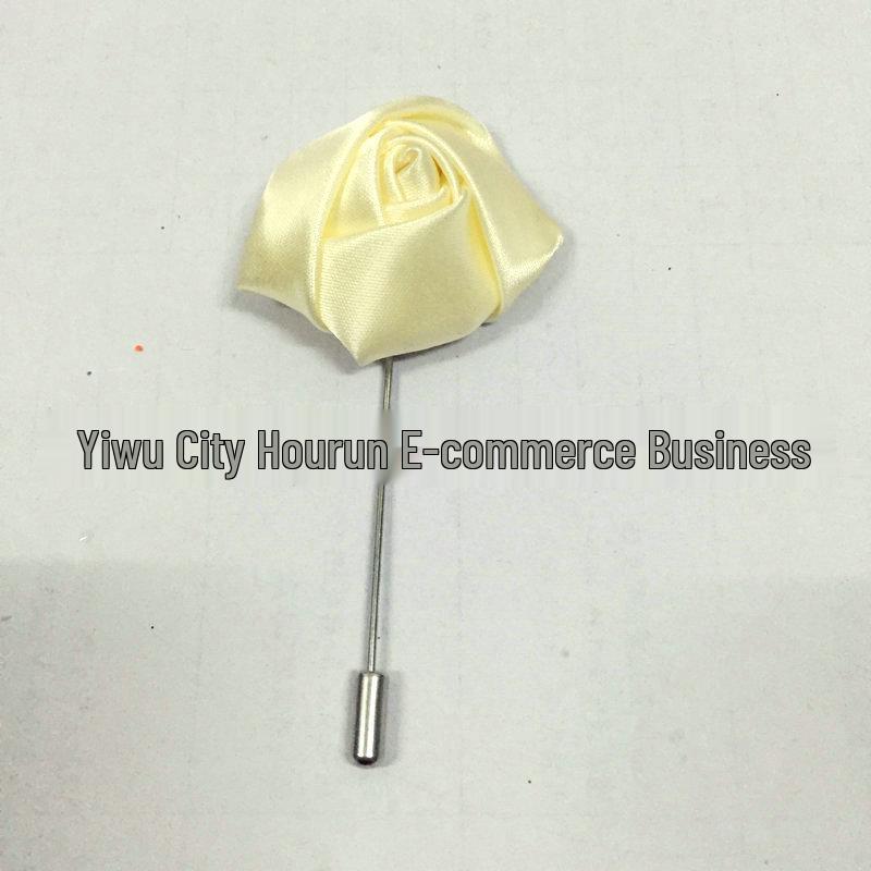 Handmade Rose Fabric Brooch: Men's Suit Accessory