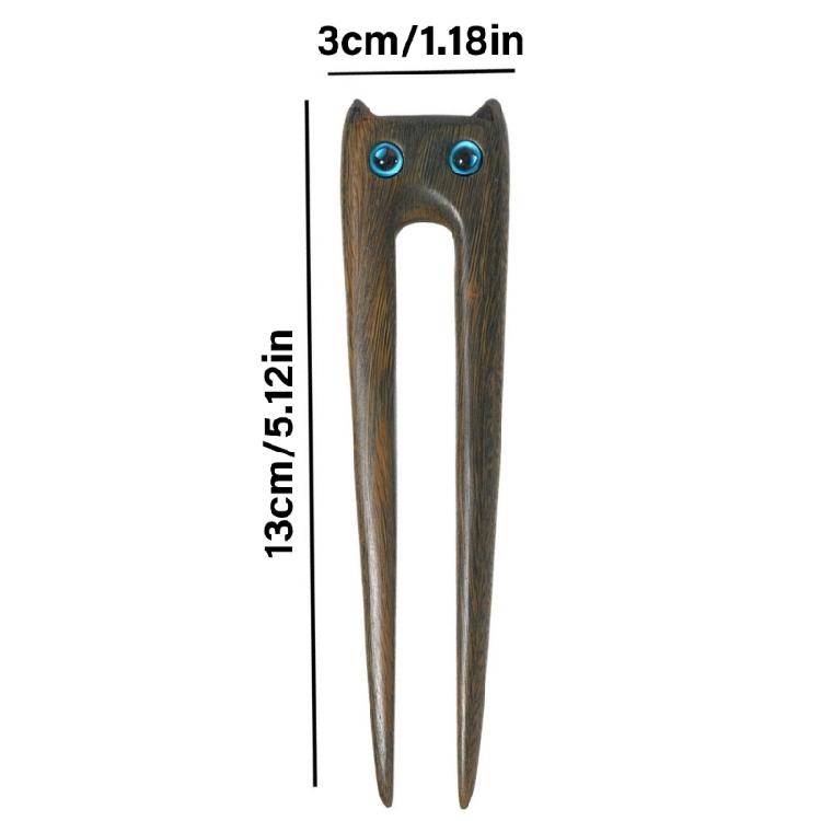 Unique Hairpin Cats Shape Headpiece Elegant Hair Stick Wood Texture Hair Styling Accessory Hair Jewelry for Any Occasion