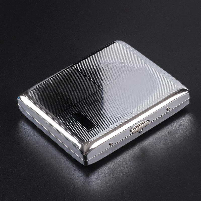 Personalized Men's 20-Capacity Engraved Metal Cigarette Case - Creative and Anti-Pressure Design