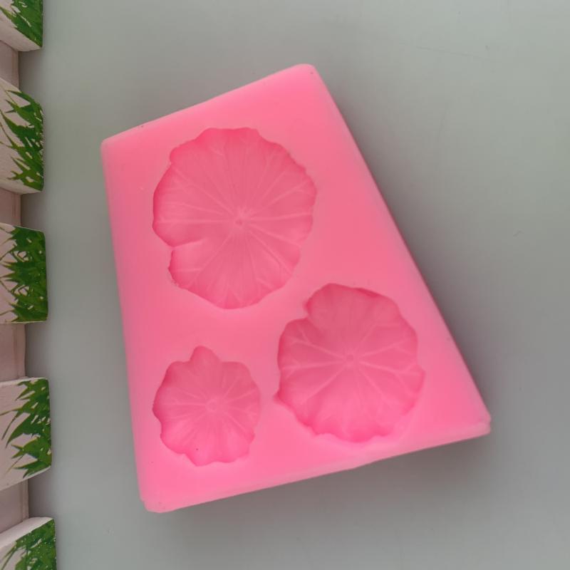 3 Lotus Leaf Lotus Pond Series Silicone Molds Kitchen Baking Sugar Flipping Molds Cake Decor Lotus Leaf Mold Gypsum OrnamentMold