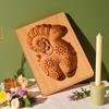 Wooden Cookie Cutter Biscuit Mold Beige Wood Pastry Stamp Baking