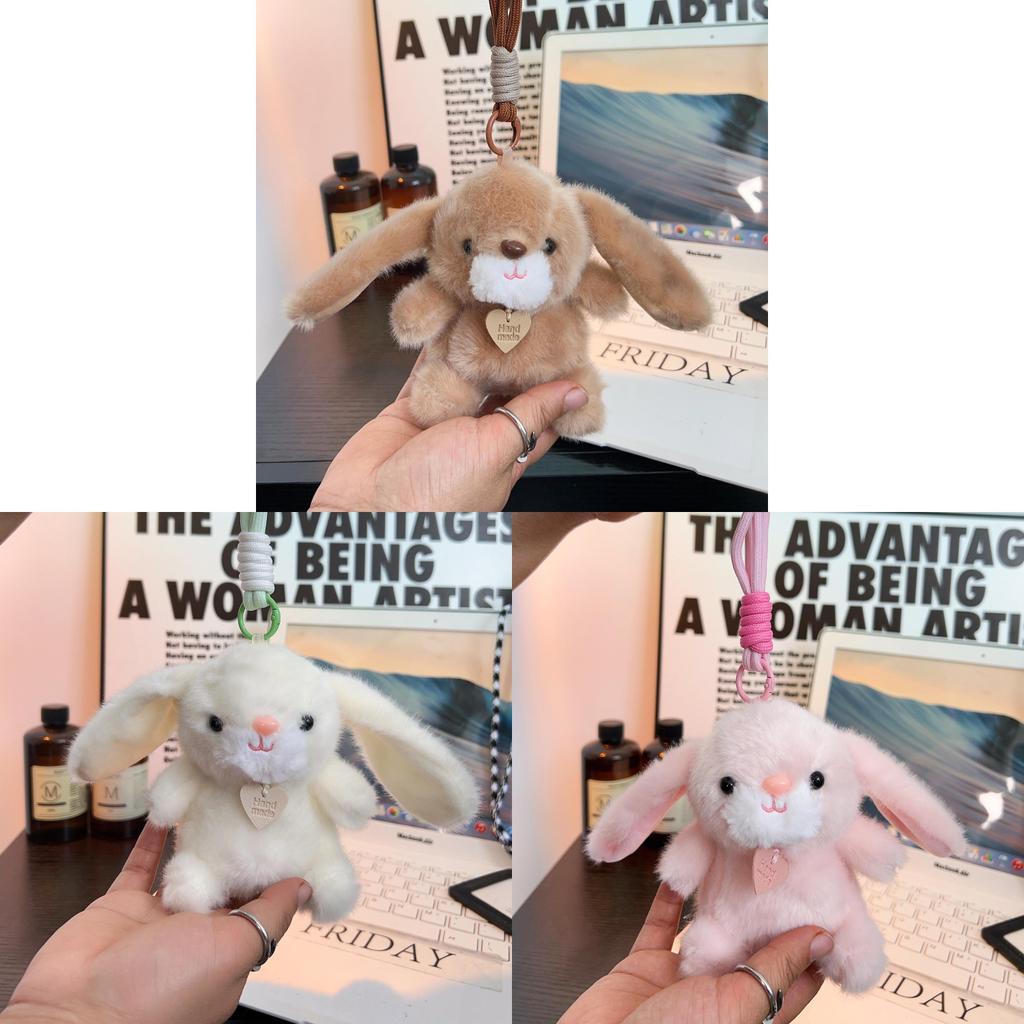 Heart Shaped Bunny Plush Toy With Keyring For Backpacks And Gifts