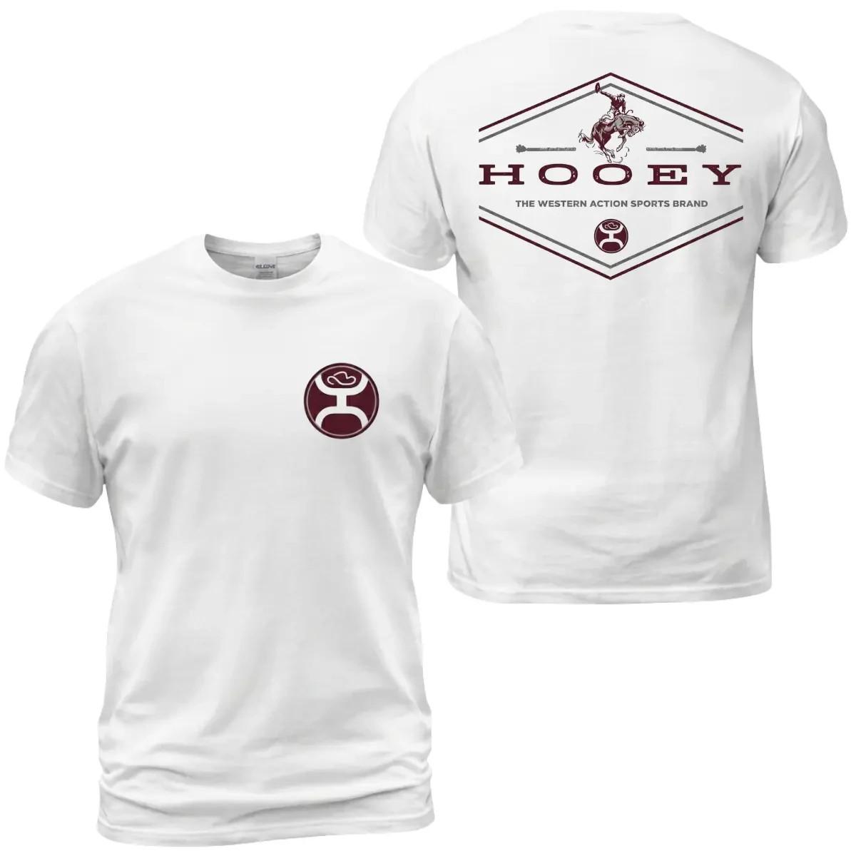 Hooey Western Action T-Shirt, Rodeo Cowboy Graphic Tee With Bronco Rider Back Pr XXXL