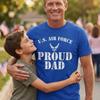 US Air Force Proud Dad T-Shirt, Vintage Military Father Tee, Distressed USAF Dad Shirt