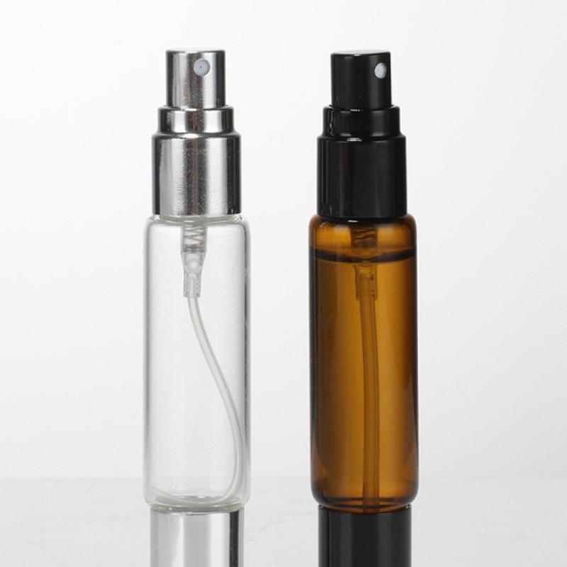 10Ml Double-Headed Perfume Glass Bottle Rolling And Mist Spray Aluminum Nozzle Glass Bottles Refillable Empty Fragrance Atomizer