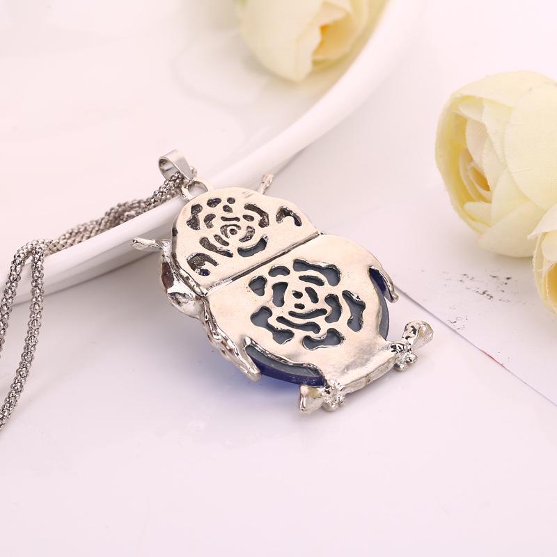 Koreanische Kristall-Eulen-Mode-Pullover-Halskette für Damen