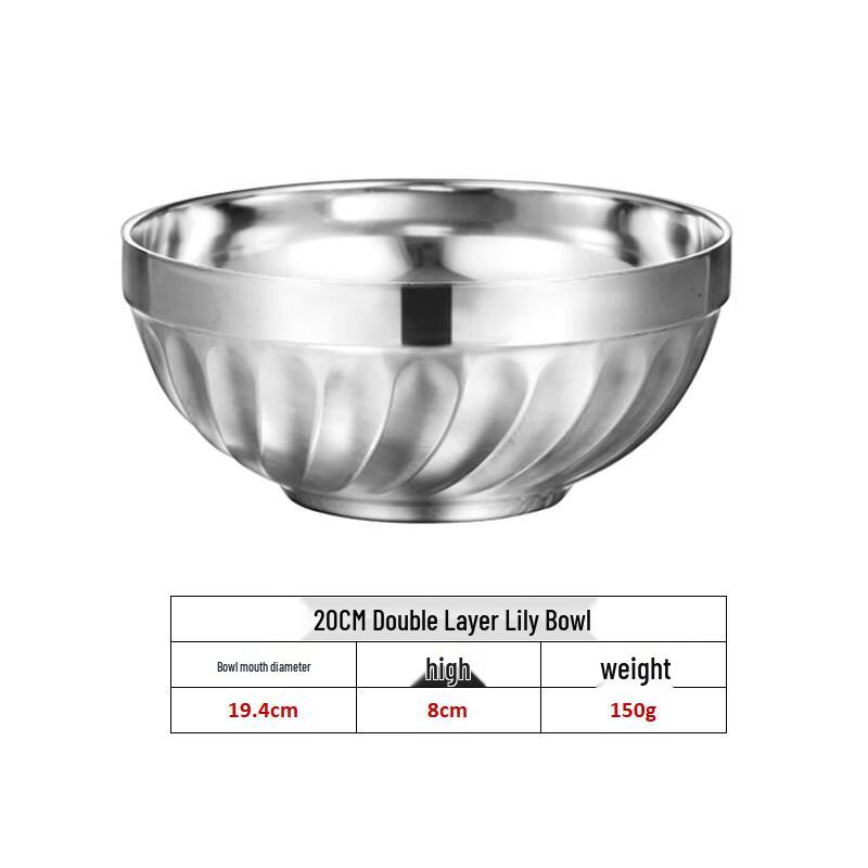 Sweet & Elegant Double-layer Stainless Steel Lily Bowl