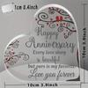 2D Flat Acrylic Heart-Shaped Desktop Decoration, Wedding Anniversary Gift, Suitable for wall decoration, porch, room, villa, accents Home, Hallway, or