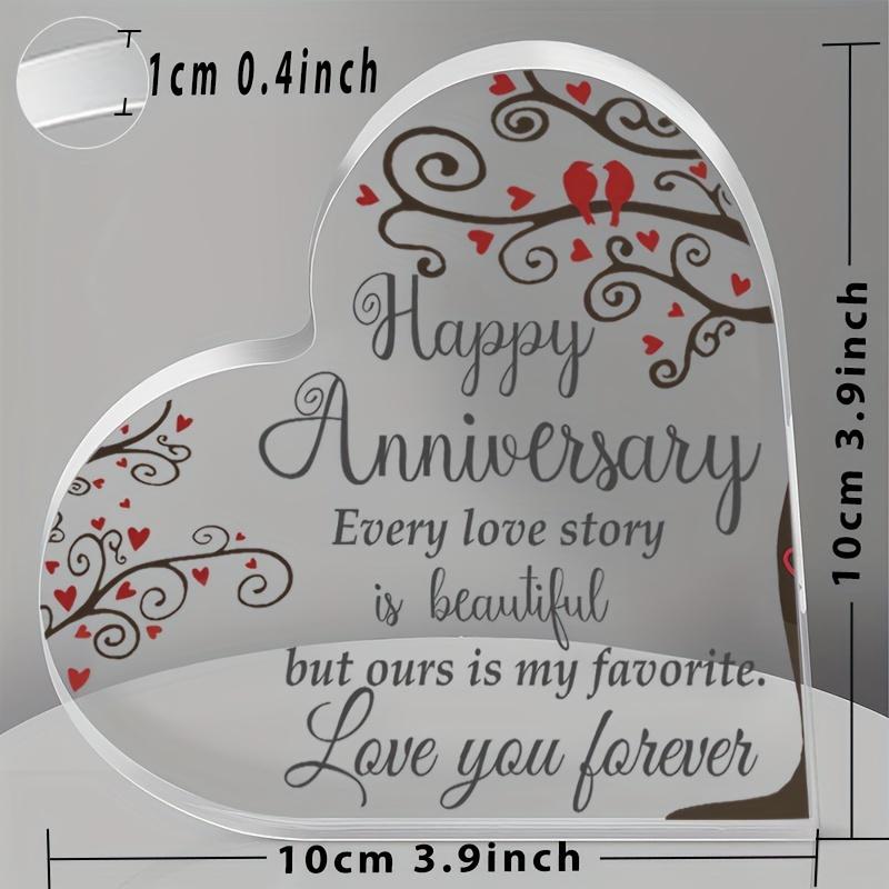 2D Flat Acrylic Heart-Shaped Desktop Decoration, Wedding Anniversary Gift, Suitable for wall decoration, porch, room, villa, accents Home, Hallway, or