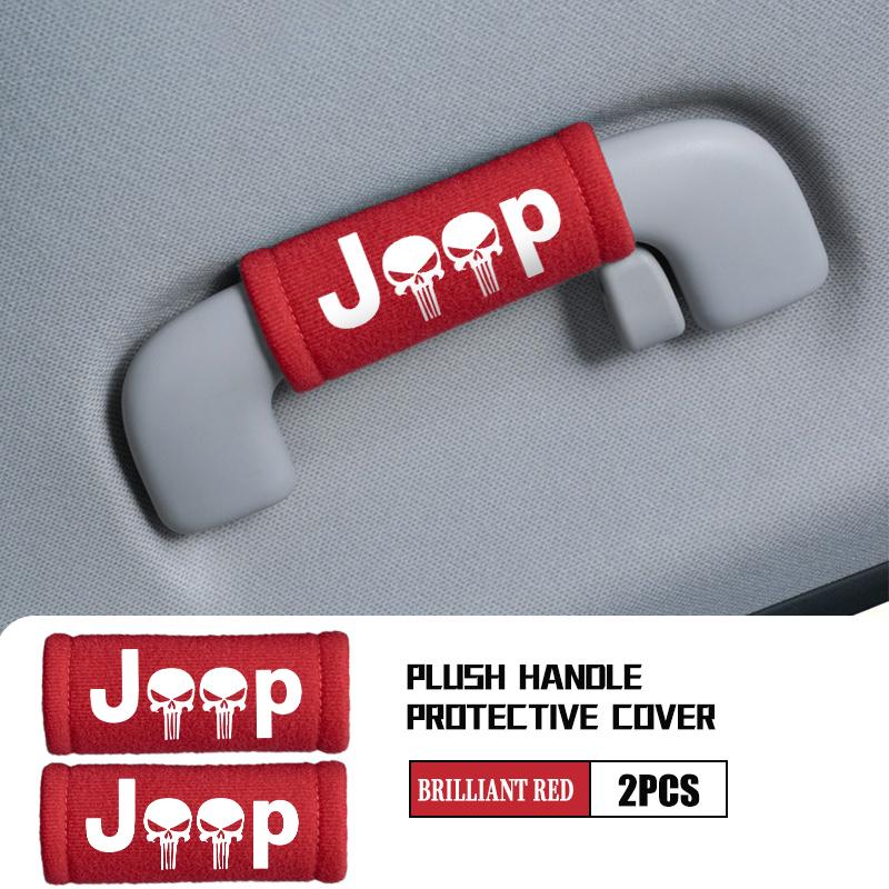Car Door Handle Cover Soft Plush Auto Door Handrail Covers Car Roof Holder Protection For Jeep Compass Renegade Cherokee ALY1