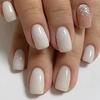 European-Style White Jade Glitter Nail Art: Apricot Sparkle for a Chic Look