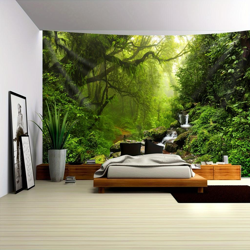2D Plane 1 Piece of Clear Spring Forest Landscape Background Room Party Background Fabric