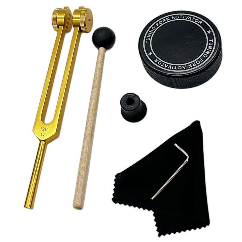 Classy-128Hz Tuning Fork Instrument With Activator,Aluminum Alloy Resonance Weighted Tuning Fork For Healing Sound