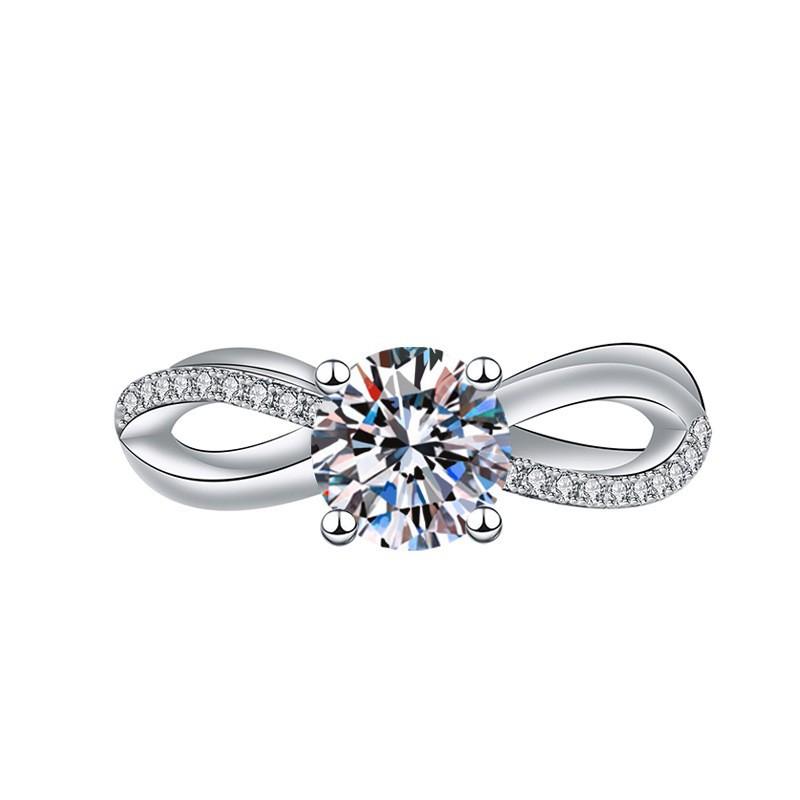 Open Adjustable European and American Style New Imitation Mosane Diamond Adjustable Girls' Ring Fashionable Creative Ring