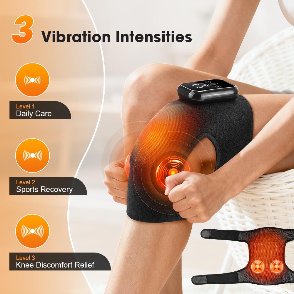 Rechargeable Heated Knee Massager with Vibration Therapy