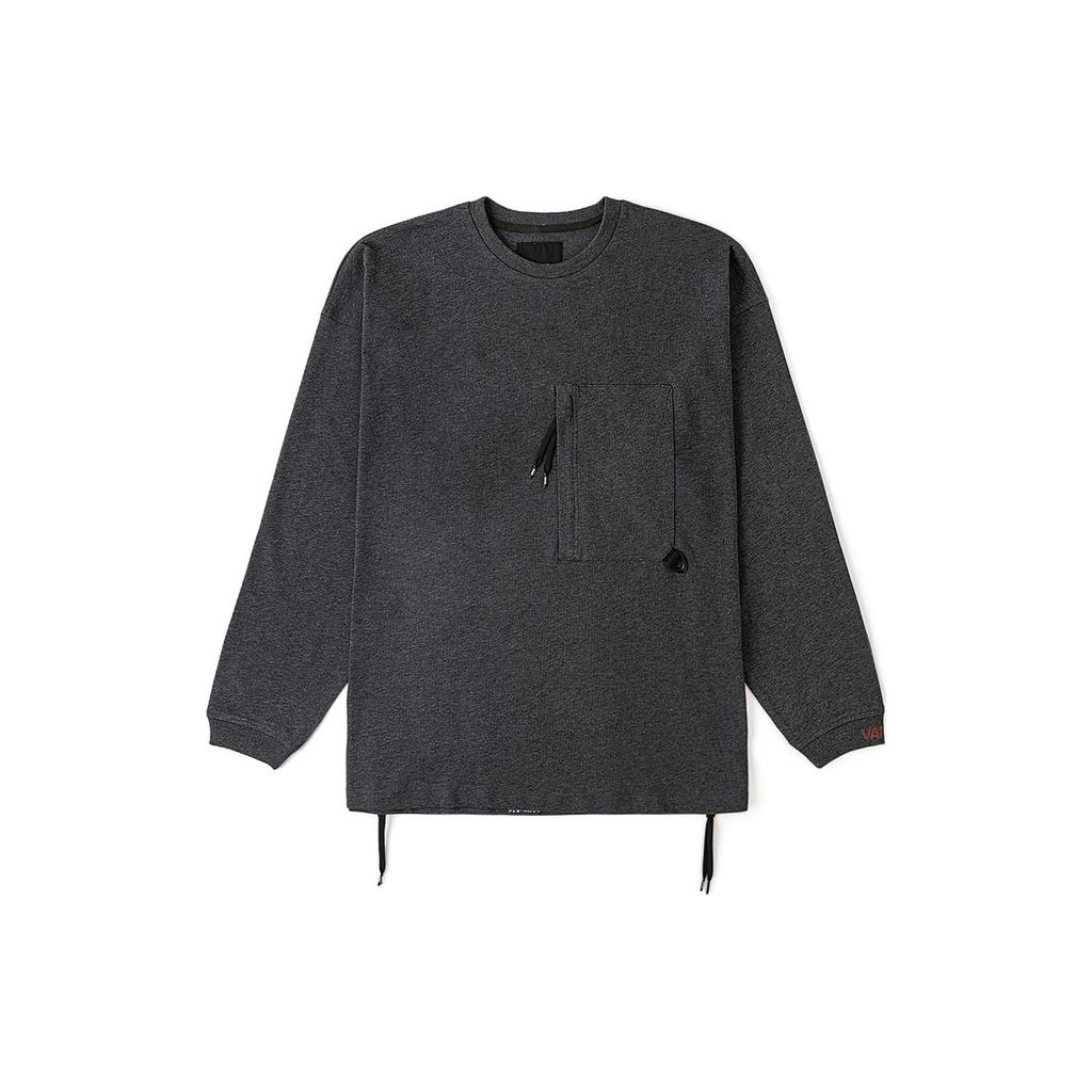 Vans Tokyo Design Collective Crew Neck Solid Long Sleeve T-Shirt Unisex Tops Gray Black VN000H2SBHH