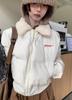 American retro lapel lamb down fur collar down cotton clothes women's new winter warm short cotton clothes