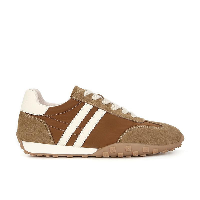 

Leather retro soft-soled German training shoes color matching platform sports and leisure board shoes 2025 spring new Forrest Gump shoes women 40