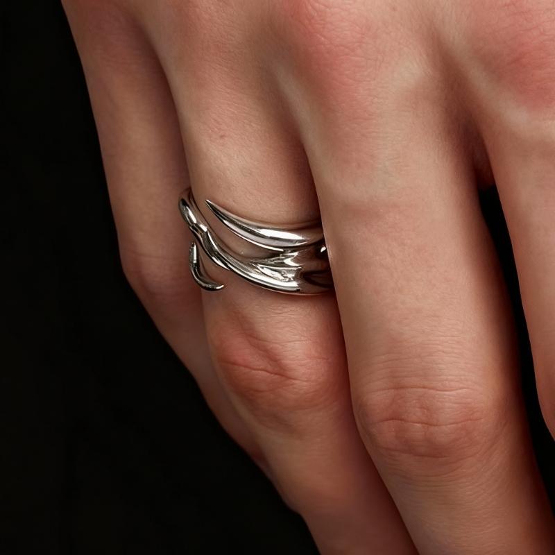 Stylish Liquid Dragon Claw Shaped Jewelry Stylish Hypoallergenically Metal Ring Accessory For Trendy Outfits Event