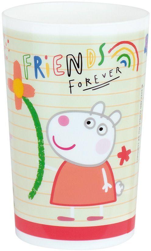 Lot vaisselle - FUN HOUSE - PEPPA PIG - 2 assiettes creuses Ø 22 cm, 2 verres 220 ml, gourde 350 ml, boîte à goûter et peluche 17 cm