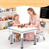 Students Desk Adjustable Kids Art Table with Graffitiable Desktop 7 Height Settings Anti-Slip Feet Children Furniture Rounded-Edge for Ages