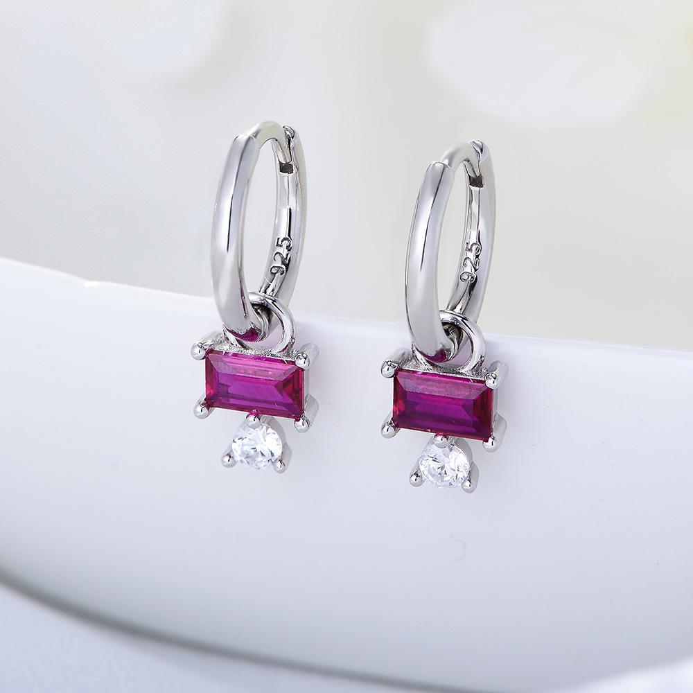Factory Jewlery 925 Sterling Silver Gold Plated Geometric Zircon Hoop Earrings for Women