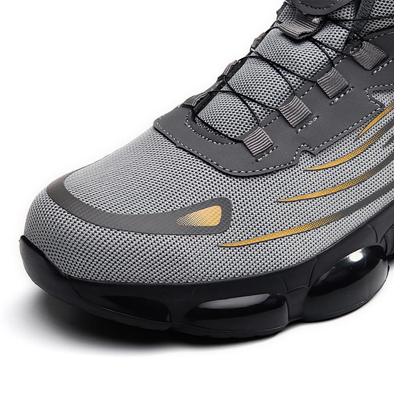 High-top Rotating Button New Safety Shoes Men Anti-smash Anti-puncture Work Shoes Fashion Men Sport Shoes Security Protective Boots Men