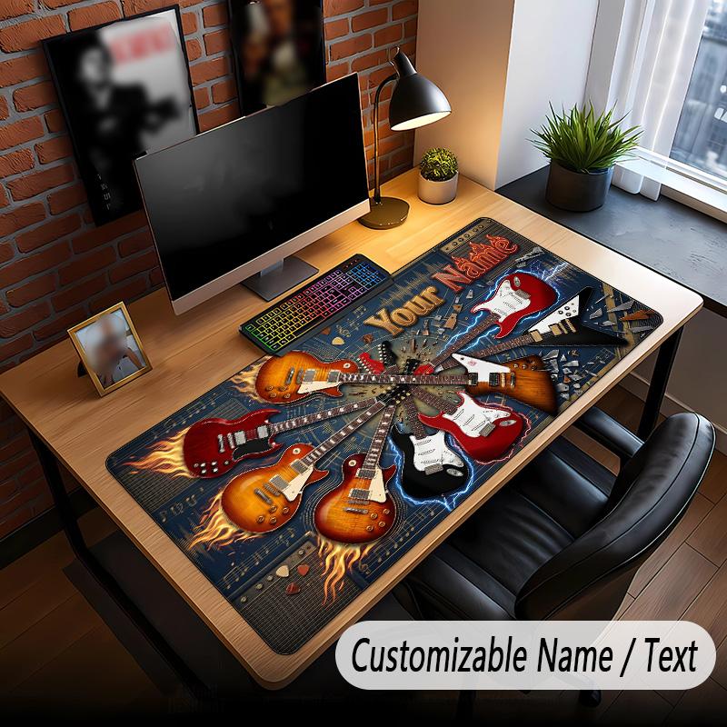 Muziek Gitaar Thema Aangepaste Muismat Gepersonaliseerd Met Naam Tekst Aangepaste Bureau Mat Voor Kantoor Huisdecoratie