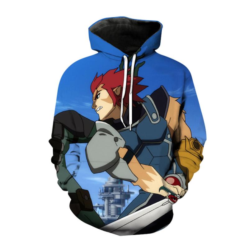 Sword Hero Anime Fleece Hoodie, Men's Thick Warm Autumn Winter Sweatshirt, Warrior Character Print Pullover for Anime Fan Meetups