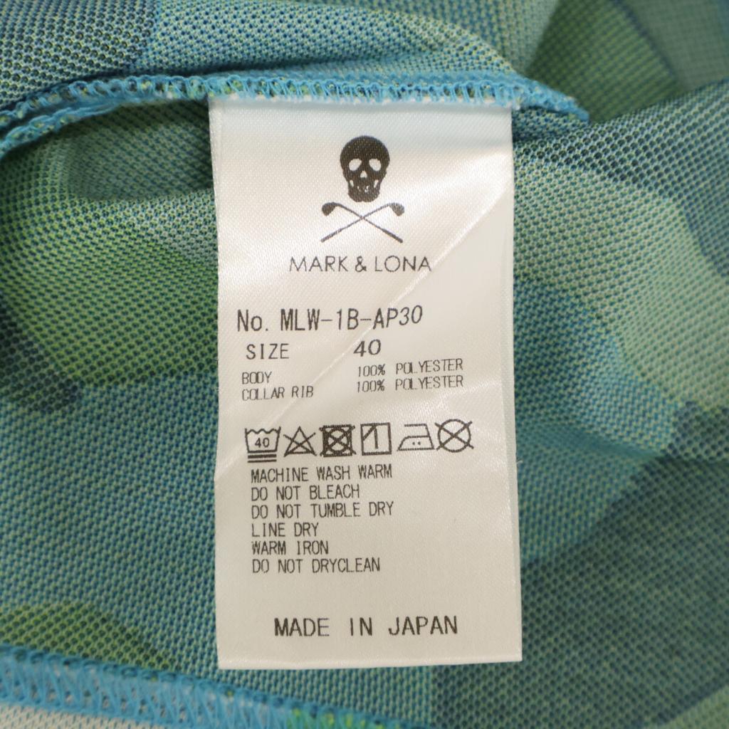 MARK&LONA MLW-1B-AP30 Blue Skull Camouflage Polo Shirt tops 40 BlueUsed