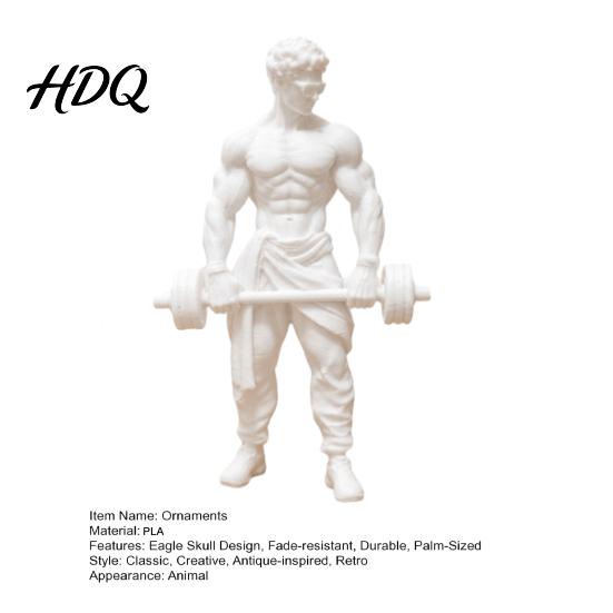 Iron Master Statue 3D Printed Muscle Man Ornament Fitness-Themed Sculpture for Bodybuilders