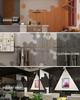 6pcs Hexagonal self-adhesive wallpaper waterproof stickers TV background wall decoration wood grain tile wallpaper